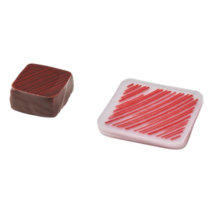 trasferibile pralina righe rosse di chocolatree