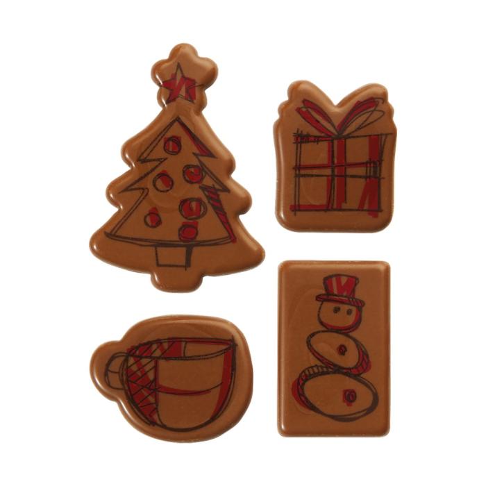 decorazioni forme disegni natalizi 4 modelli di chocolatree